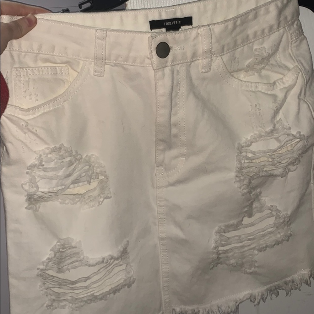 White ripped skirt